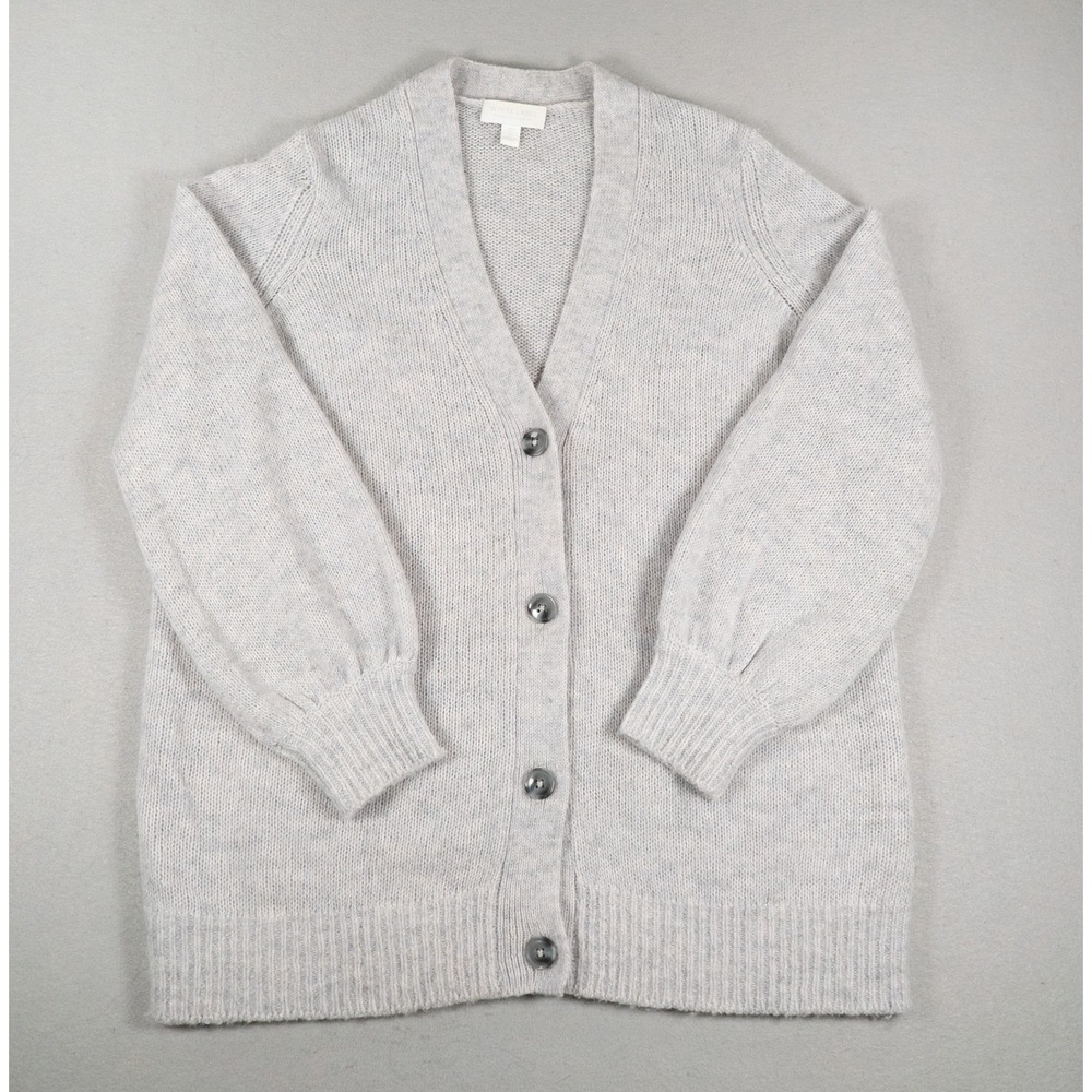 The White Company Womens White Label Cardigan Wool Alpaca Gray L Oversized VNeck